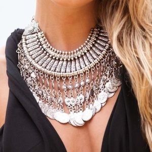 Traveler Boho Bib Coin Necklace